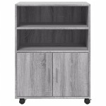 vidaXL Dulap cu roți, gri sonoma, 60x48x81 cm, lemn compozit vidaXL Dulap cu roți, gri sonoma, 60x48x81 cm, lemn compozit