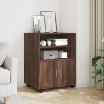 vidaXL Dulap cu roți, stejar maro, 60x48x81 cm, lemn compozit vidaXL Dulap cu roți, stejar maro, 60x48x81 cm, lemn compozit