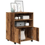 vidaXL Dulap cu roți, lemn vechi, 60x48x81 cm, lemn prelucrat vidaXL Dulap cu roți, lemn vechi, 60x48x81 cm, lemn prelucrat