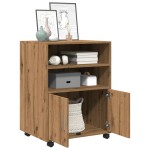 vidaXL Dulap cu roți, stejar artizanal, 60x48x81 cm, lemn prelucrat vidaXL Dulap cu roți, stejar artizanal, 60x48x81 cm, lemn prelucrat