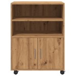 vidaXL Dulap cu roți, stejar artizanal, 60x48x81 cm, lemn prelucrat vidaXL Dulap cu roți, stejar artizanal, 60x48x81 cm, lemn prelucrat