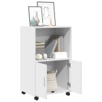 vidaXL Dulap cu roți, alb, 55x40x91 cm, lemn prelucrat