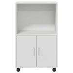 vidaXL Dulap cu roți, alb, 55x40x91 cm, lemn prelucrat