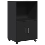 vidaXL Dulap cu roți, negru, 55x40x91 cm, lemn prelucrat