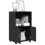 vidaXL Dulap cu roți, negru, 55x40x91 cm, lemn prelucrat
