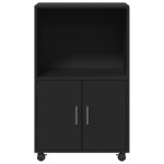 vidaXL Dulap cu roți, negru, 55x40x91 cm, lemn prelucrat