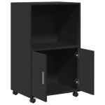vidaXL Dulap cu roți, negru, 55x40x91 cm, lemn prelucrat