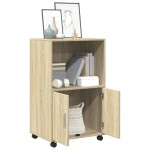 vidaXL Dulap cu roți, stejar sonoma, 55x40x91 cm, lemn prelucrat vidaXL Dulap cu roți, stejar sonoma, 55x40x91 cm, lemn prelucrat
