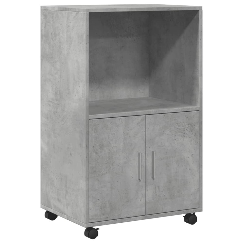 vidaXL Dulap cu roți, gri beton, 55x40x91 cm, lemn prelucrat