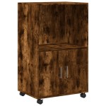 vidaXL Dulap cu roți, stejar fumuriu, 55x40x91 cm, lemn prelucrat vidaXL Dulap cu roți, stejar fumuriu, 55x40x91 cm, lemn prelucrat