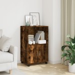 vidaXL Dulap cu roți, stejar fumuriu, 55x40x91 cm, lemn prelucrat vidaXL Dulap cu roți, stejar fumuriu, 55x40x91 cm, lemn prelucrat