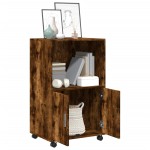 vidaXL Dulap cu roți, stejar fumuriu, 55x40x91 cm, lemn prelucrat vidaXL Dulap cu roți, stejar fumuriu, 55x40x91 cm, lemn prelucrat