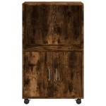 vidaXL Dulap cu roți, stejar fumuriu, 55x40x91 cm, lemn prelucrat vidaXL Dulap cu roți, stejar fumuriu, 55x40x91 cm, lemn prelucrat