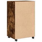vidaXL Dulap cu roți, stejar fumuriu, 55x40x91 cm, lemn prelucrat vidaXL Dulap cu roți, stejar fumuriu, 55x40x91 cm, lemn prelucrat