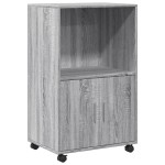 vidaXL Dulap cu roți, gri sonoma, 55x40x91 cm, lemn compozit vidaXL Dulap cu roți, gri sonoma, 55x40x91 cm, lemn compozit