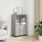 vidaXL Dulap cu roți, gri sonoma, 55x40x91 cm, lemn compozit vidaXL Dulap cu roți, gri sonoma, 55x40x91 cm, lemn compozit