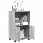 vidaXL Dulap cu roți, gri sonoma, 55x40x91 cm, lemn compozit vidaXL Dulap cu roți, gri sonoma, 55x40x91 cm, lemn compozit