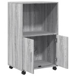vidaXL Dulap cu roți, gri sonoma, 55x40x91 cm, lemn compozit vidaXL Dulap cu roți, gri sonoma, 55x40x91 cm, lemn compozit