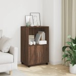 vidaXL Dulap cu roți, stejar maro, 55x40x91 cm, lemn compozit vidaXL Dulap cu roți, stejar maro, 55x40x91 cm, lemn compozit