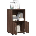 vidaXL Dulap cu roți, stejar maro, 55x40x91 cm, lemn compozit vidaXL Dulap cu roți, stejar maro, 55x40x91 cm, lemn compozit