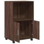 vidaXL Dulap cu roți, stejar maro, 55x40x91 cm, lemn compozit vidaXL Dulap cu roți, stejar maro, 55x40x91 cm, lemn compozit