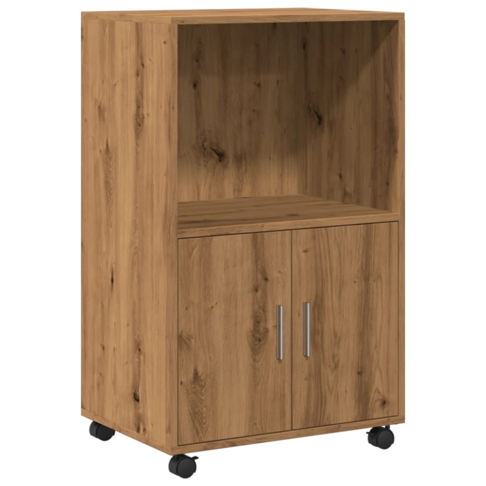 vidaXL Dulap cu roți, stejar artizanal, 55x40x91 cm, lemn prelucrat