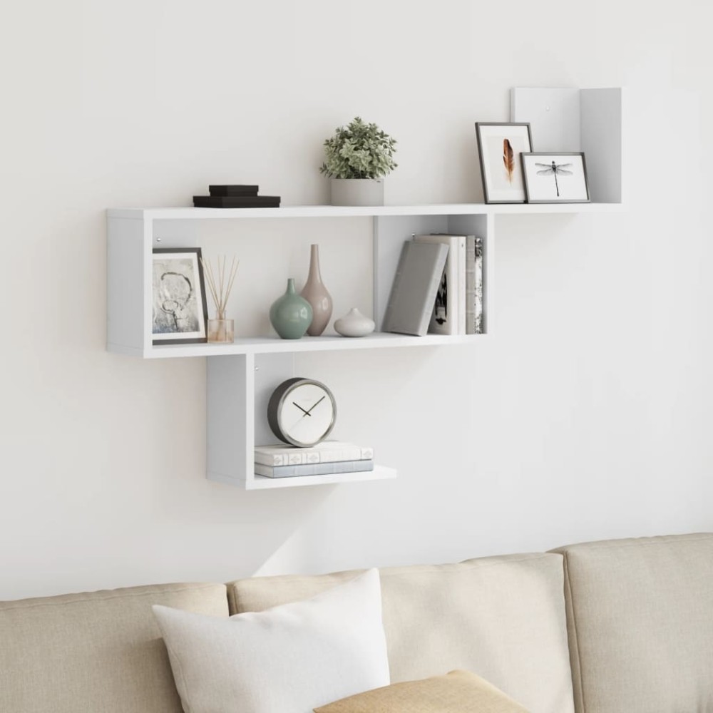 vidaXL Raft de perete, alb, 100x15x70 cm, lemn prelucrat