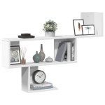 vidaXL Raft de perete, alb, 100x15x70 cm, lemn prelucrat