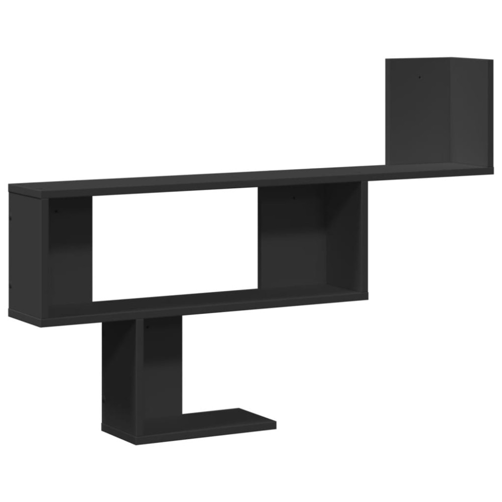 vidaXL Raft de perete, negru, 100x15x70 cm, lemn prelucrat