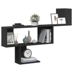 vidaXL Raft de perete, negru, 100x15x70 cm, lemn prelucrat vidaXL Raft de perete, negru, 100x15x70 cm, lemn prelucrat