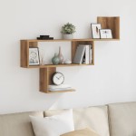 vidaXL Raft de perete, lemn artizanal, 100x15x70 cm, lemn prelucrat vidaXL Raft de perete, lemn artizanal, 100x15x70 cm, lemn prelucrat