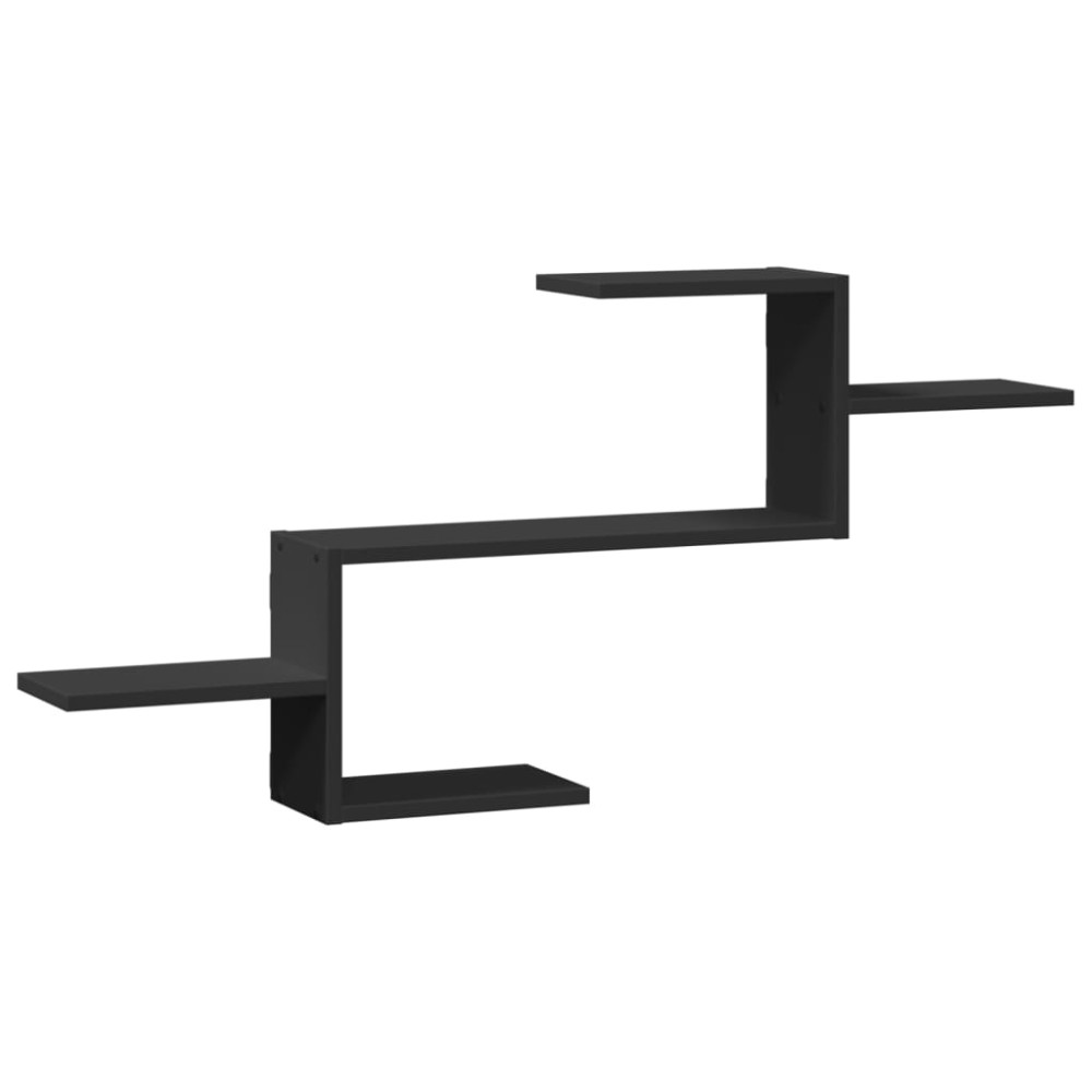 vidaXL Raft de perete, negru, 104x15x49 cm, lemn prelucrat