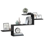 vidaXL Raft de perete, negru, 104x15x49 cm, lemn prelucrat vidaXL Raft de perete, negru, 104x15x49 cm, lemn prelucrat