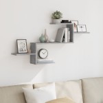 vidaXL Raft de perete, gri beton, 104x15x49 cm , lemn prelucrat