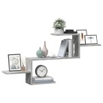 vidaXL Raft de perete, gri beton, 104x15x49 cm , lemn prelucrat