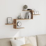 vidaXL Raft de perete, lemn artizanal, 104x15x49 cm, lemn prelucrat vidaXL Raft de perete, lemn artizanal, 104x15x49 cm, lemn prelucrat
