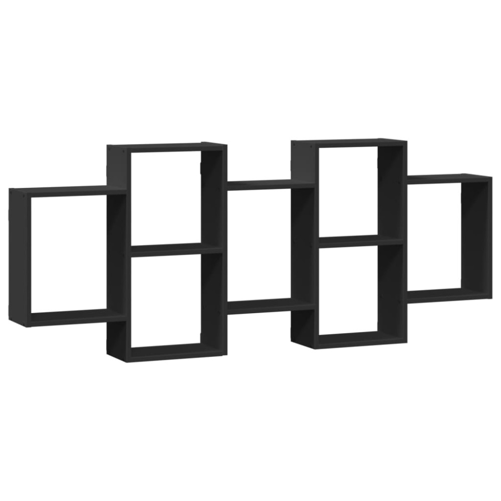 vidaXL Raft de perete, negru, 159x18x65 cm, lemn prelucrat