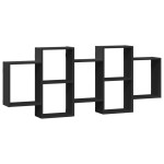 vidaXL Raft de perete, negru, 159x18x65 cm, lemn prelucrat vidaXL Raft de perete, negru, 159x18x65 cm, lemn prelucrat