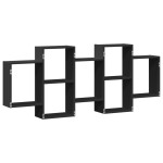 vidaXL Raft de perete, negru, 159x18x65 cm, lemn prelucrat vidaXL Raft de perete, negru, 159x18x65 cm, lemn prelucrat