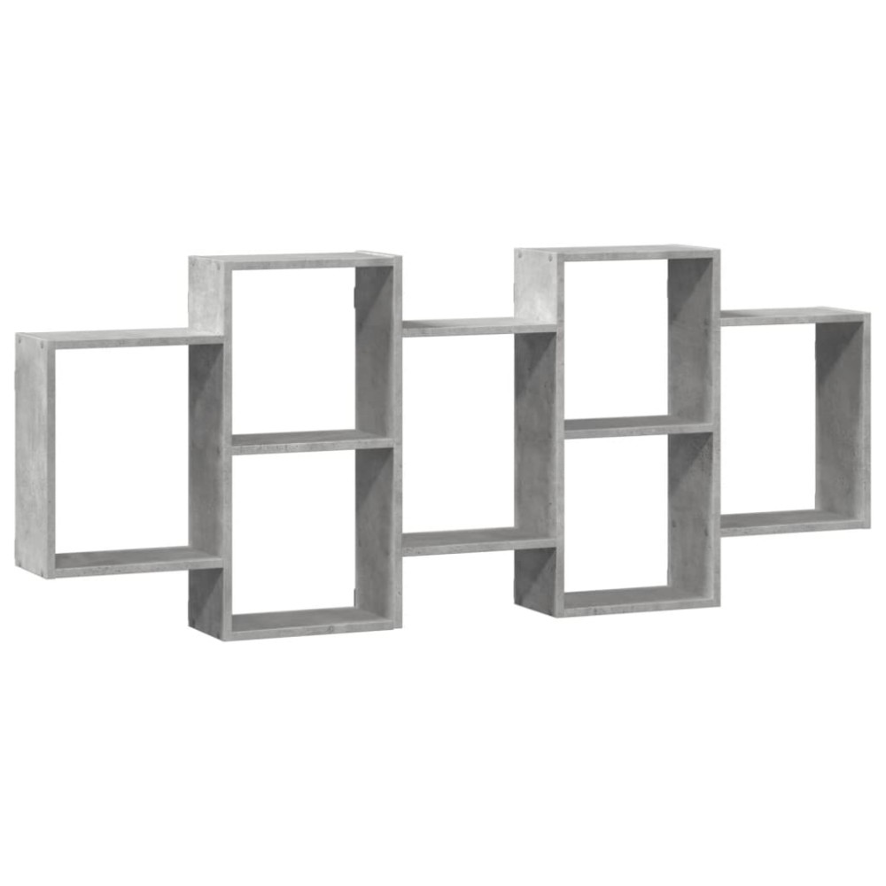 vidaXL Raft de perete, gri beton, 159x18x65 cm, lemn prelucrat