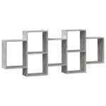 vidaXL Raft de perete, gri beton, 159x18x65 cm, lemn prelucrat