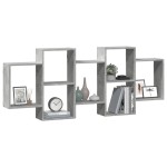 vidaXL Raft de perete, gri beton, 159x18x65 cm, lemn prelucrat