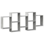vidaXL Raft de perete, gri beton, 159x18x65 cm, lemn prelucrat