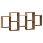 vidaXL Raft de perete, lemn artizanal, 159x18x65 cm, lemn prelucrat vidaXL Raft de perete, lemn artizanal, 159x18x65 cm, lemn prelucrat
