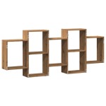 vidaXL Raft de perete, lemn artizanal, 159x18x65 cm, lemn prelucrat vidaXL Raft de perete, lemn artizanal, 159x18x65 cm, lemn prelucrat