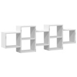 vidaXL Raft de perete, alb, 129x18x42 cm, lemn prelucrat vidaXL Raft de perete, alb, 129x18x42 cm, lemn prelucrat