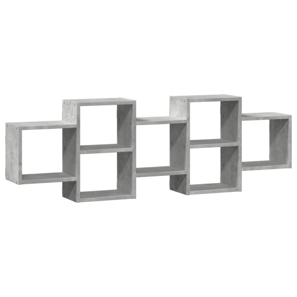 vidaXL Raft de perete, gri beton, 129x18x42 cm, lemn prelucrat