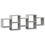 vidaXL Raft de perete, gri beton, 129x18x42 cm, lemn prelucrat