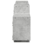 vidaXL Raft de perete, gri beton, 129x18x42 cm, lemn prelucrat