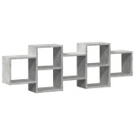 vidaXL Raft de perete, gri beton, 129x18x42 cm, lemn prelucrat